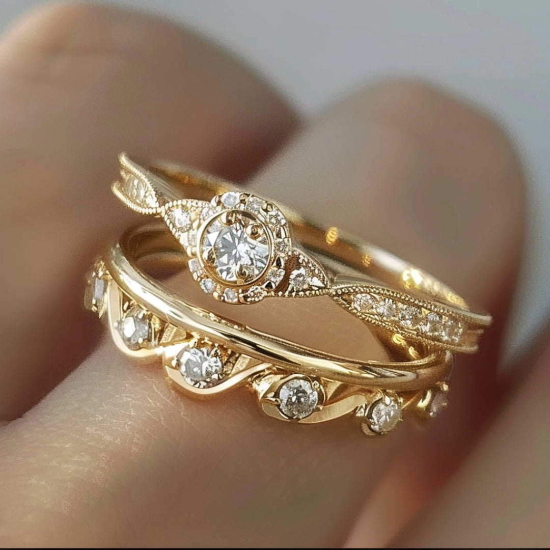 Sparkling Gold Elegance Ring