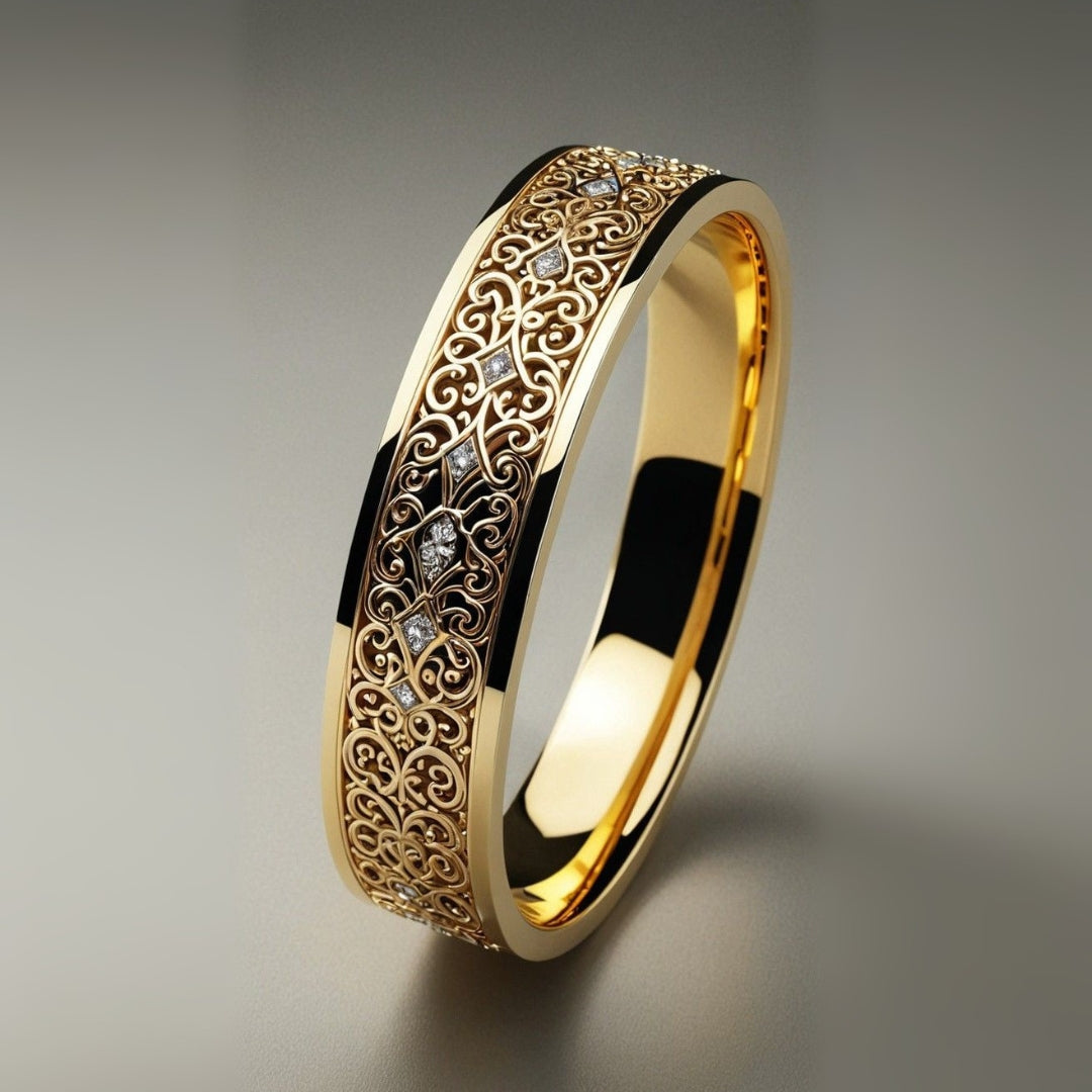 Luxury Strange Hollow Gold Ring
