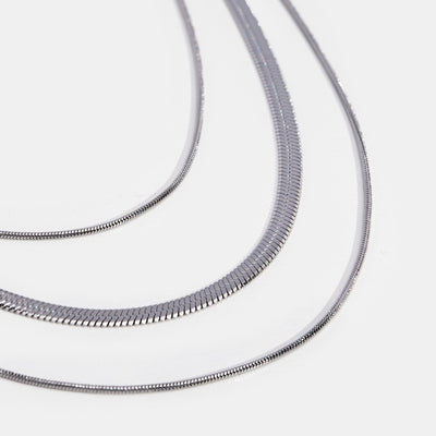 Silver Multi-Layer Chain Necklace